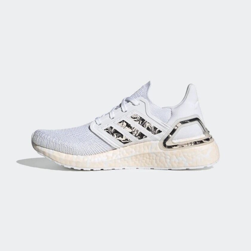 WOMEN'S adidas UltraBoost 20 Glam Pack - White Pink Tint FW5721 - Picture 6 of 10